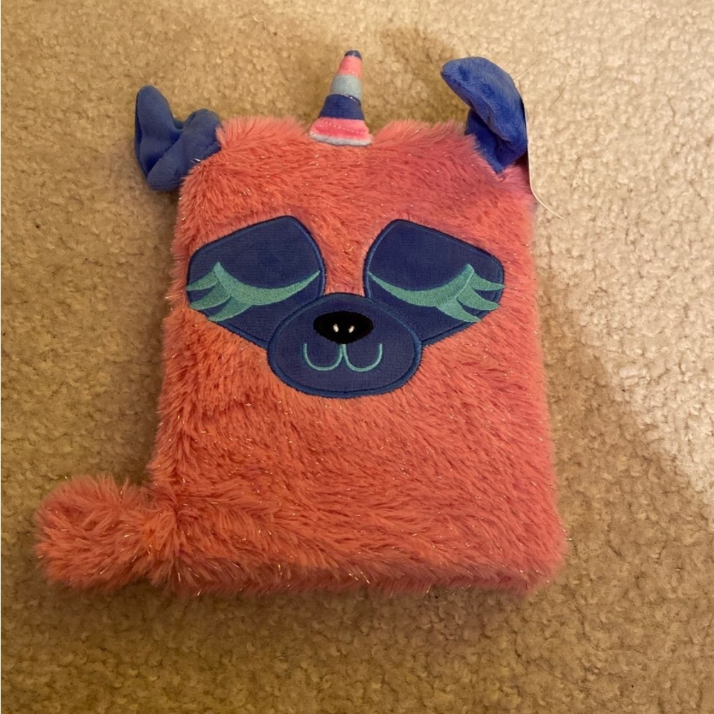 Rainbow Dreams Soft Fuzzy Color Character Journal UNICORN PUPPY